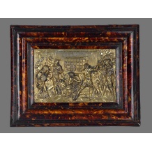 <p>Salomon Adler (1630-1709)&nbsp;<br />Rame dorato e sbalzato raffigurante la "Flagellazione di Cristo" entro cornice in tartaruga.<br />Firenze XVII secolo.<br />Cm 48x37,5</p> <i>Brun Fine Art</i>