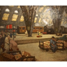 <p>Stazione Centrale a Milano - Olio su tela - cm 82x100</p> <i>Art Studio Pedrazzini</i>