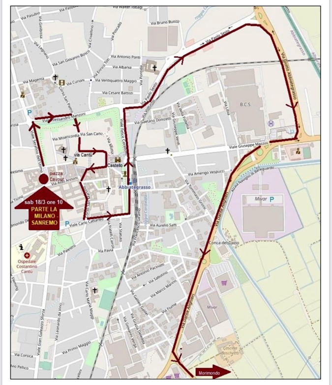 Abbiategrasso Milano Sanremo percorso cittadino_PER_NEWS_SITO Abbiategrasso Milano Sanremo percorso cittadino_PER_NEWS_SITO