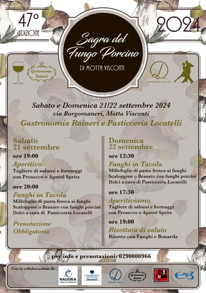 Motta Visconti Sagra Fungo Porcino Gastronomia Raineri e Pasticceria Locatelli