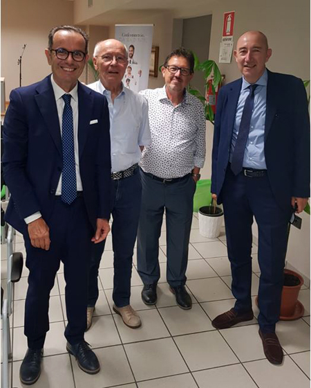 Confcommercio Adda Milanese presidente Legnani con i 3 segretari che si sono succeduti in Associazione