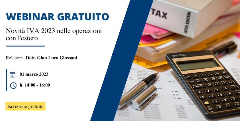 Webinar Iva 2023 nelle operazioni con l'estero